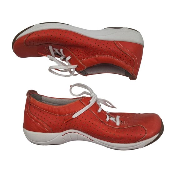 Dansko Hillary Leather Lace-Up Comfort Sneakers in Orange Women's Size 39/US 9 - Picture 3 of 12